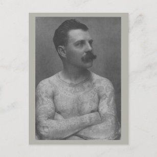 Victorian Tattoo Man Postcard