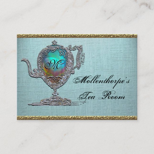 Victorian Teapot Elegant Tea Room Business Card (Front)