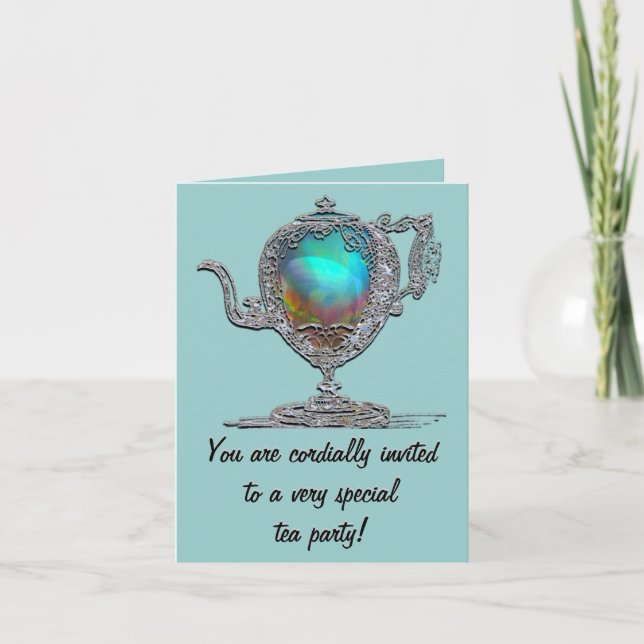 Victorian Teapot Party Invitations (Front)