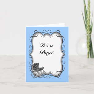 Victorian Thank you It's a boy baby announcement