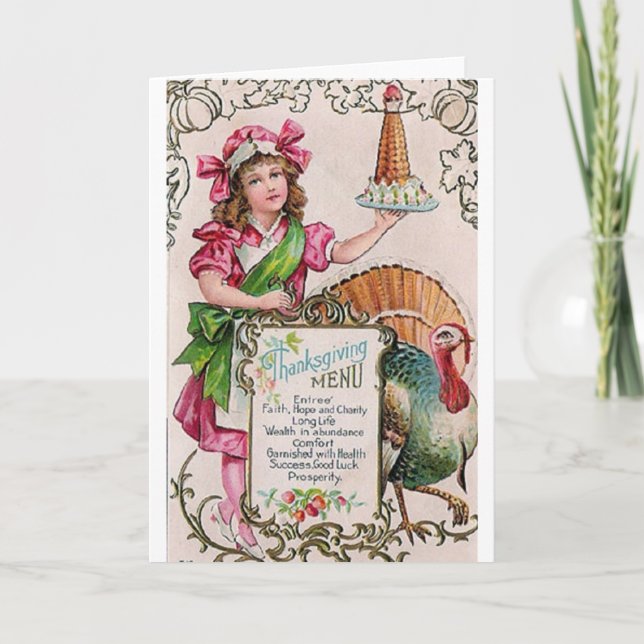 Victorian Thanksgiving Greeting Card (Front)