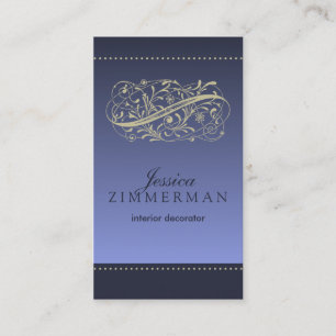 Victorian Thistle Blue Business Card
