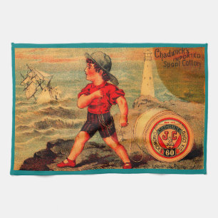 Victorian trade card Chadwick’s Spool Cotton Kitchen Towel