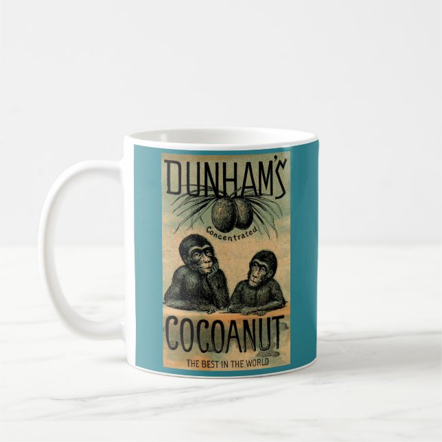 Victorian trade card: Dunham’s Cocoanut Coffee Mug (Left)