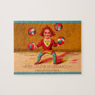 Victorian trade card juggler Darlington, Runk & Co Jigsaw Puzzle