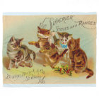 Victorian trade card kittens playing
