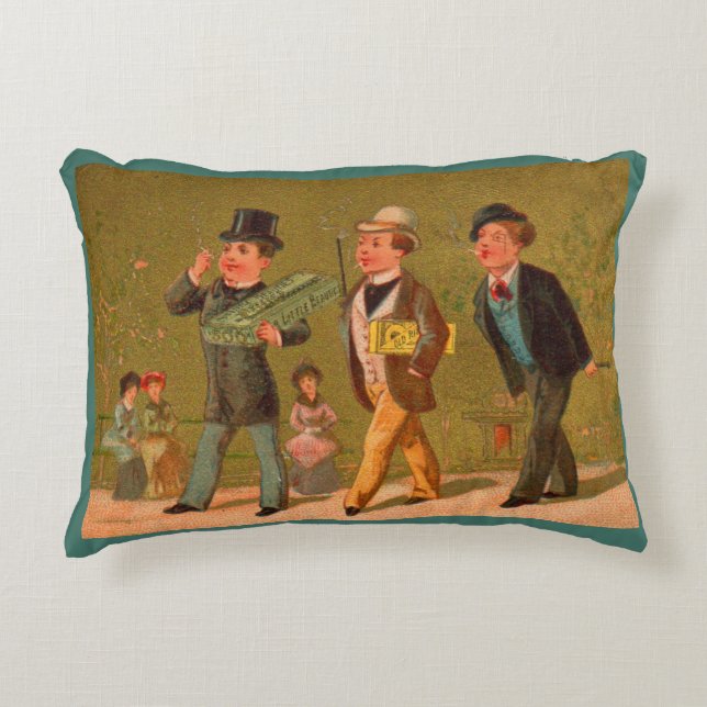 Victorian trade card Little Beauties cigarettes Accent Pillow (Front)