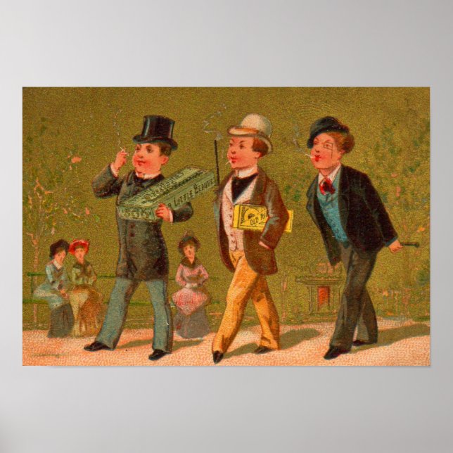 Victorian trade card Little Beauties cigarettes Poster (Front)