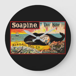 Victorian trade card Soapine the Dirt Killer Large Clock
