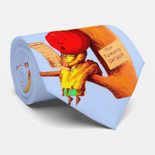 Victorian trade card tomato head woman print tie