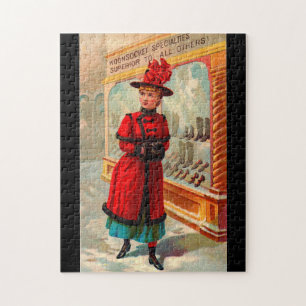 Victorian trade card: Woonsocket Specialties shoes Jigsaw Puzzle