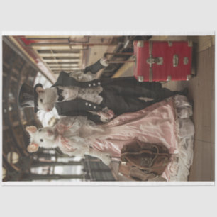 Victorian Travelling Mice Decoupage Tissue Paper