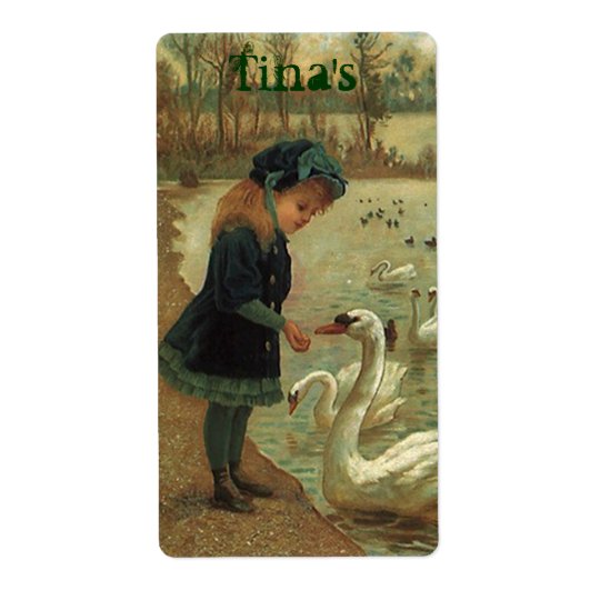 Victorian Trumpeter Swan Girl ~Possession Labels