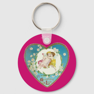 Victorian Valentine A Greeting Of Love Keychain