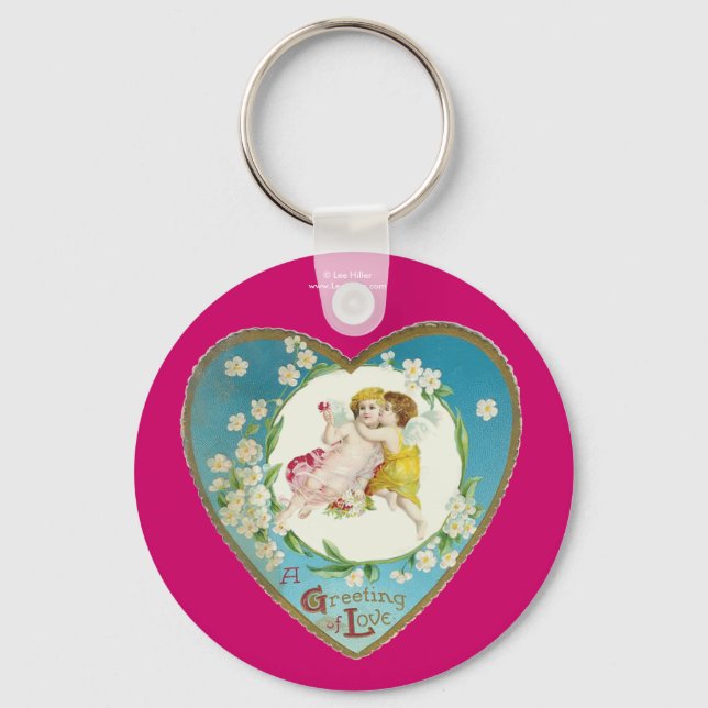 Victorian Valentine A Greeting Of Love Keychain (Front)