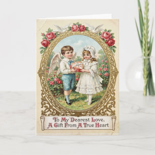 Victorian Valentine Angel Card