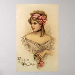 Victorian Valentine Greetings Poster