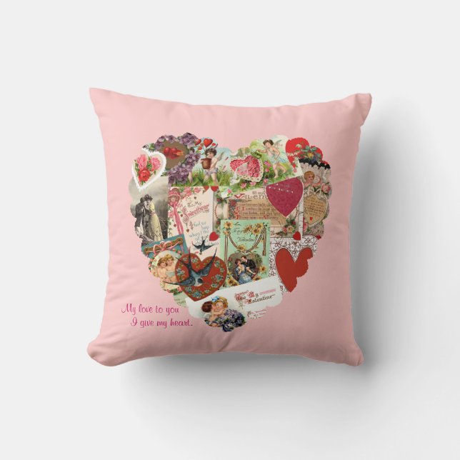 Victorian Valentine Heart Coussin (Recto)