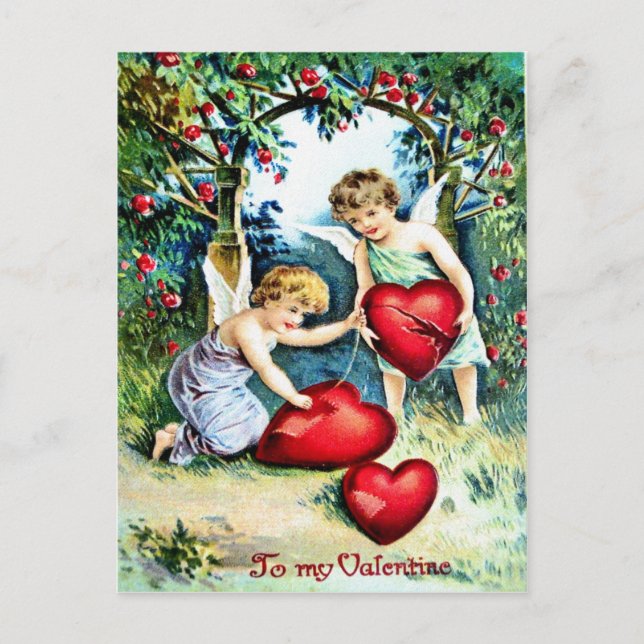 Victorian Valentine Holiday Postcard (Front)