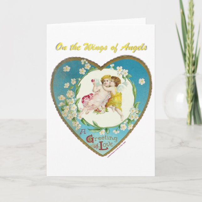 Victorian Valentine On the Angels of Angels Gifts Holiday Card (Front)
