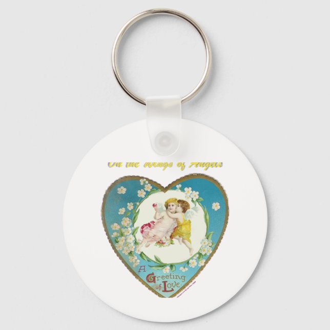 Victorian Valentine On the Angels of Angels Gifts Keychain (Front)