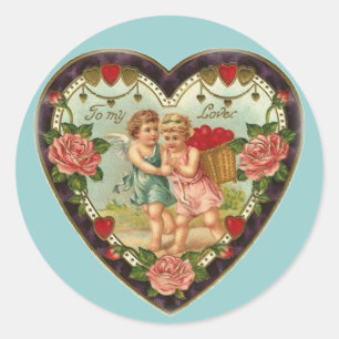 Victorian Valentine To My Love II Classic Round Sticker