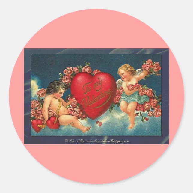 Victorian Valentine To My Valentine Classic Round Sticker (Front)