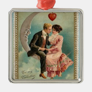 victorian valentines metal ornament