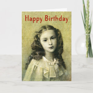 Victorian Vampire Girl Birthday Card
