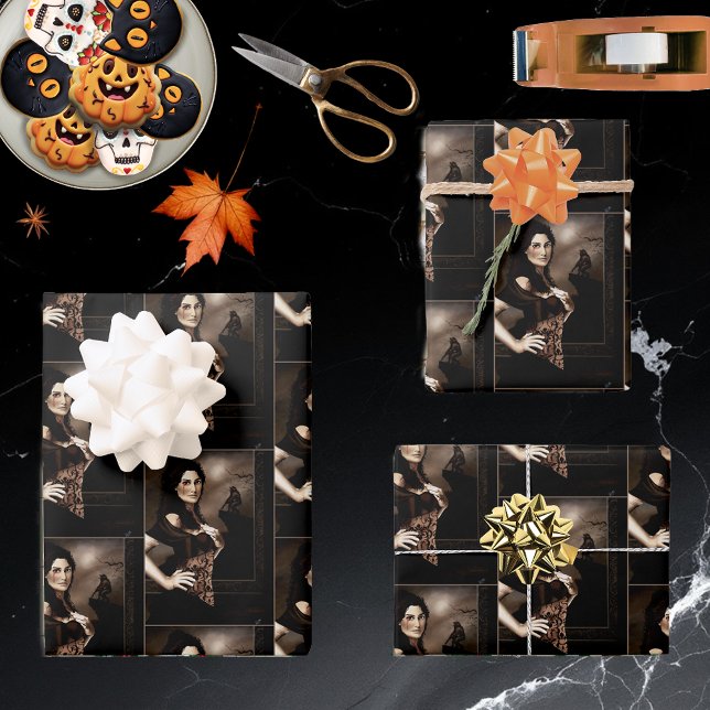 Victorian Vampire Werewolf Wrapping Paper Sheet (Creator Uploaded)