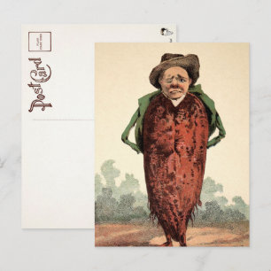 Victorian Vegetable Man Postcard 