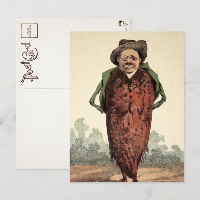 Victorian Vegetable Man Postcard  (Front/Back)