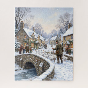 Victorian Village Geese Christmas Jigsaw Puzzle
