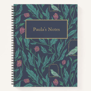 Victorian Vintage Bird in Garden Sketch & Notes Notebook