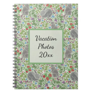 Victorian Vintage Bunny Rabbit Berry Garden Easter Notebook