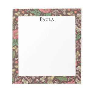 Victorian Vintage Butterfly Old Keys White Daisies Notepad