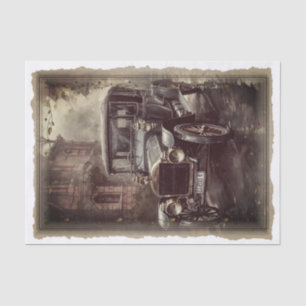 Victorian Vintage Car Decoupage Tissue Paper
