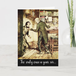 Victorian Vintage Christmas Carol Scrooge Card