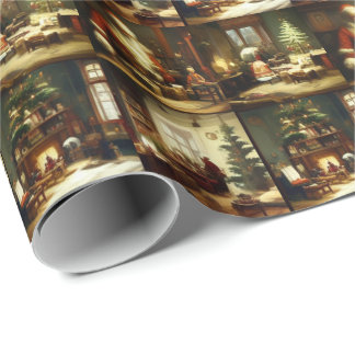 Victorian Vintage Christmas Holiday Wrapping Paper