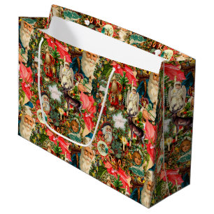 Victorian Vintage Christmas  Large Gift Bag