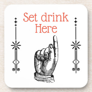Victorian vintage finger pointing hand coasters