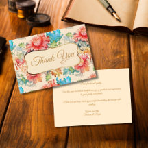 Victorian Vintage Floral Pattern Thank You