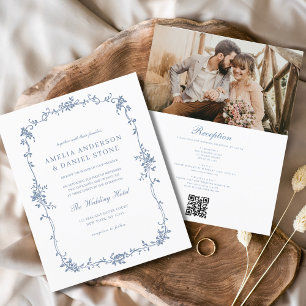 Victorian Vintage French Photo QR Code Wedding