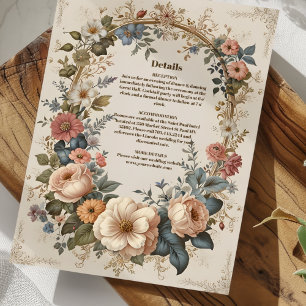 Victorian Vintage Garden Floral Wedding Enclosure Card