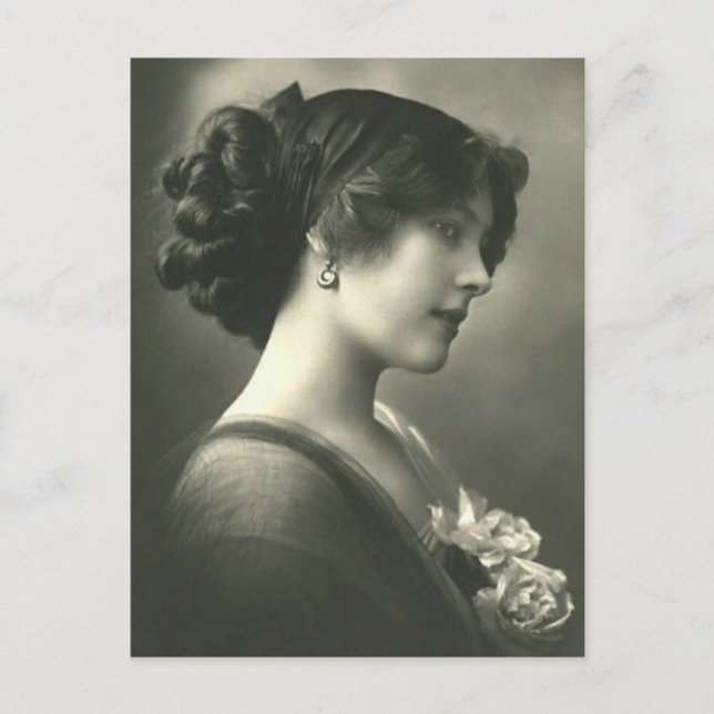 Victorian Vintage Girl Postcard (Front)