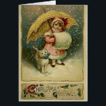 Victorian Vintage Retro Child and Cat Christmas<br><div class="desc">Victorian Vintage Retro Child and Cat in Snow Christmas Little Girl White Cat Christmas Greetings Merry Christmas 
vintage christmas, victorian christmas, retro christmas, christmas, victorian girl with cat christmas, victorian white cat christmas, vintage</div>