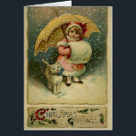 Victorian Vintage Retro Child and Cat Christmas<br><div class="desc">Victorian Vintage Retro Child and Cat in Snow Christmas Little Girl White Cat Christmas Greetings Merry Christmas
vintage christmas, victorian christmas, retro christmas, christmas, victorian girl with cat christmas, victorian white cat christmas, vintage</div>