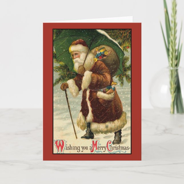 Victorian Vintage Retro Christmas Card (Front)