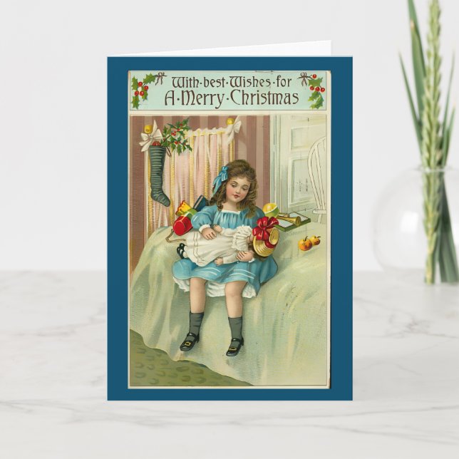 Victorian Vintage Retro Christmas Holiday Card (Front)