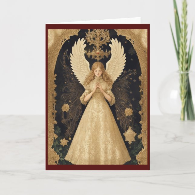 Victorian Vintage Retro Christmas Holiday Card (Front)